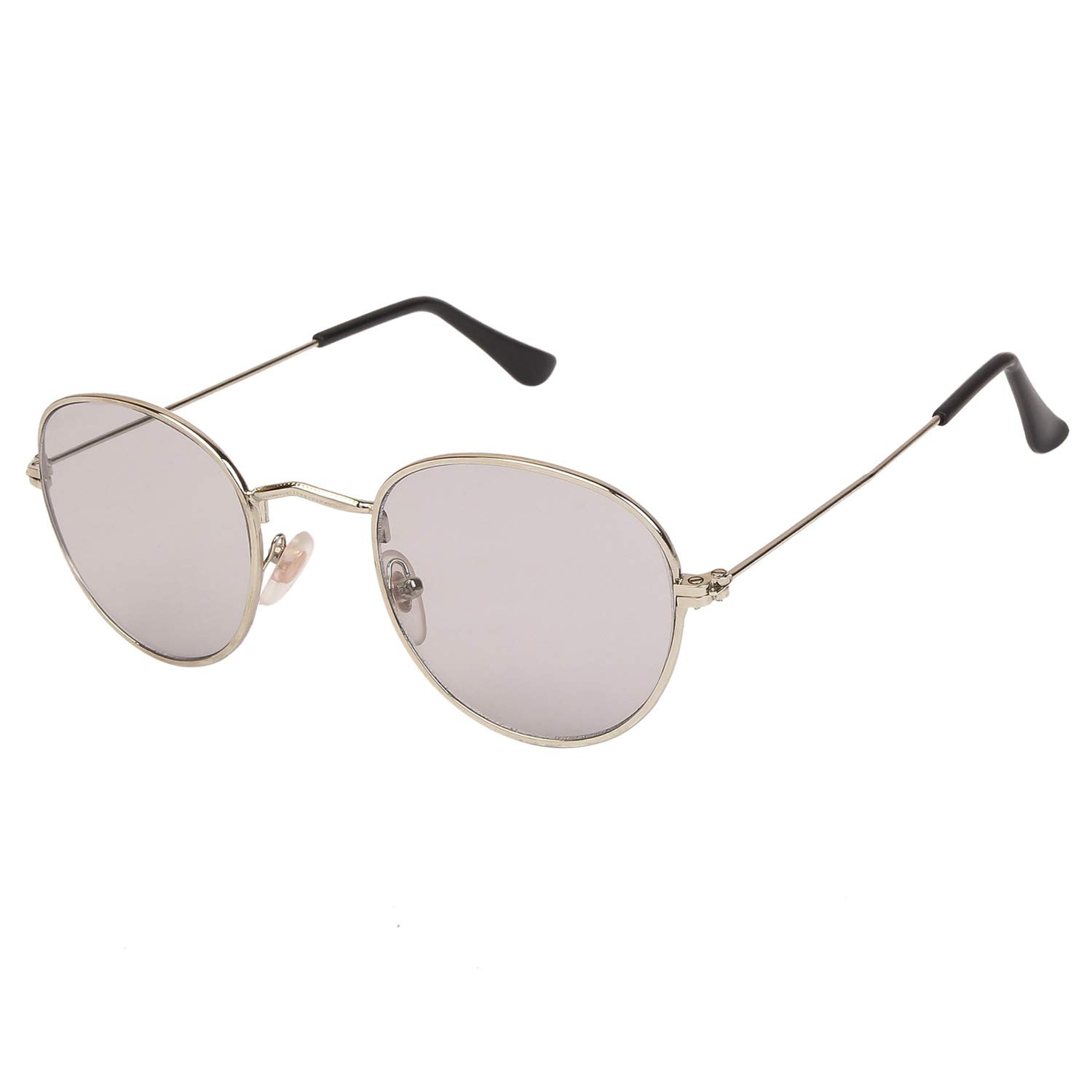 Pento Oval Silver-Grey UV Protection Sunglasses For Men & Women [MA-026-S20]-image-0