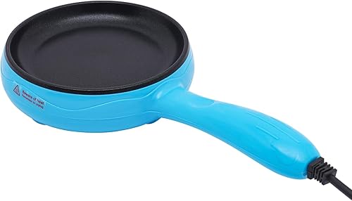 CNCEST Sartén eléctrica de 6 pulgadas, sartén eléctrica antiadherente, mini sartén azul (azul)