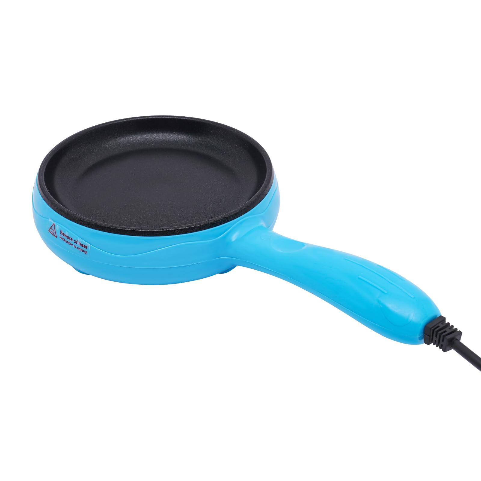 CNCEST 6 Inch Electric Skillet, Non-Stick Electric Skillet, Blue Mini Frying Pan (Blue)