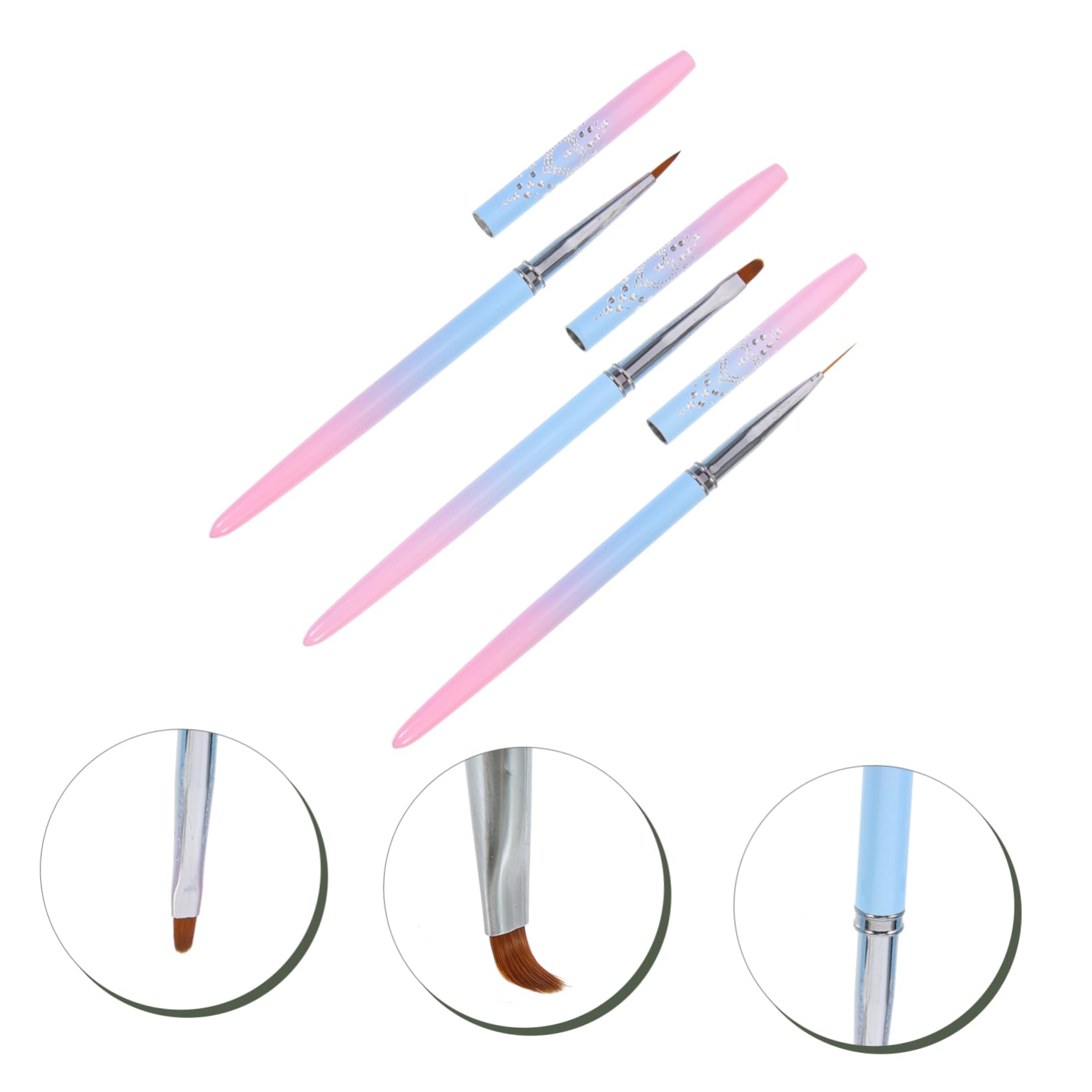 FRCOLOR 15pezzi Pennello Per Nail Art Professionale Per Manicure e Decorazione Unghie Manico Resistente Pennelli Per Unghie Con Testa Per Risultati Perfetti Strumenti Per Salone e Uso