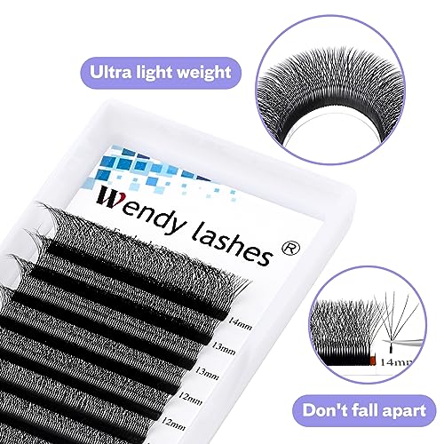 W Lash Extensions 5D Premade Fans Volume Lashes Mix8-14 0.07mm D Curl W-Shaped Lashes Refine Roots, Extend 3 Tips - Image 2