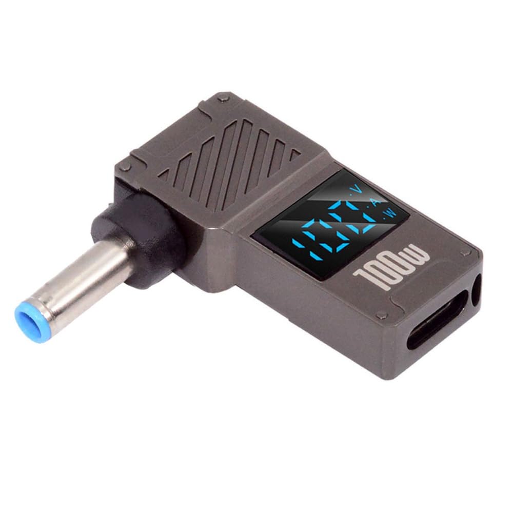 cablecc USB-C Type-C Smart LED Display Input to 100W Output DC 4.5x3.0mm Jack Power 20V 5A PD Charge 65W Adapter for Laptop