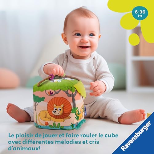 Cube activité bébé éveil musical sensoriel avec sons d'animaux sauvages Play+