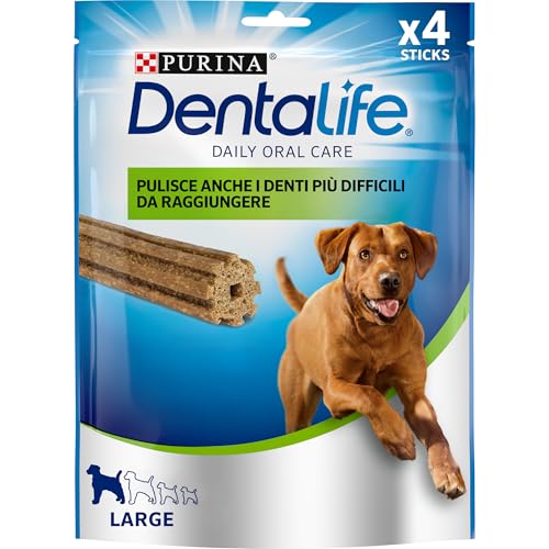 PURINA DENTALIFE Daily Oral Care Snack per l'Igiene Orale per Cani Adulti 6 Confezioni da 4 Stick