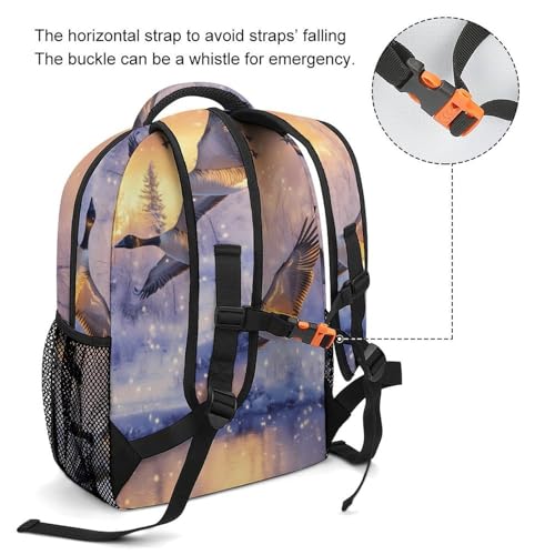 Canadian Flight Bird Geese Backpack Lightweight Travel Laptop Backpack Computer Bag with 1 Front Pocket3