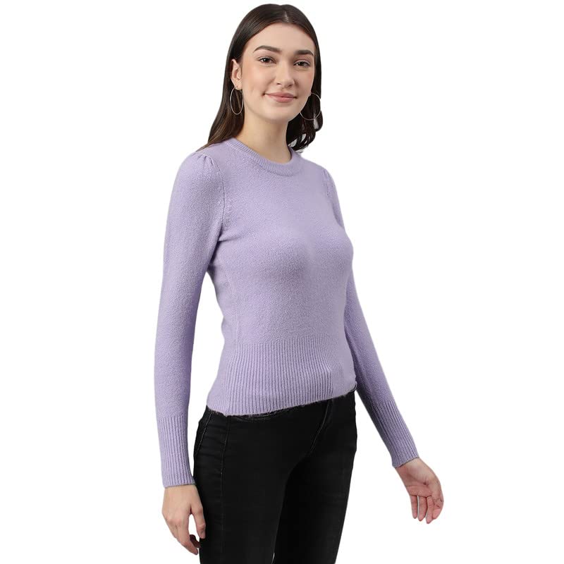 Image of Woods Women Acrylic Round Neck Sweaters