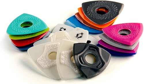 Bog Street Paquete de muestra, 17 púas en total, paquete variado de púas ergonómicas para guitarra, fabricadas en los Estados Unidos