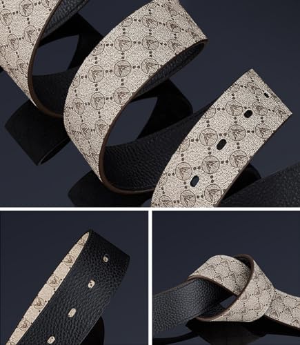 VANNANBA Designer Belts for Men,Leather Dress Casual Belt with Single Prong Buckle4