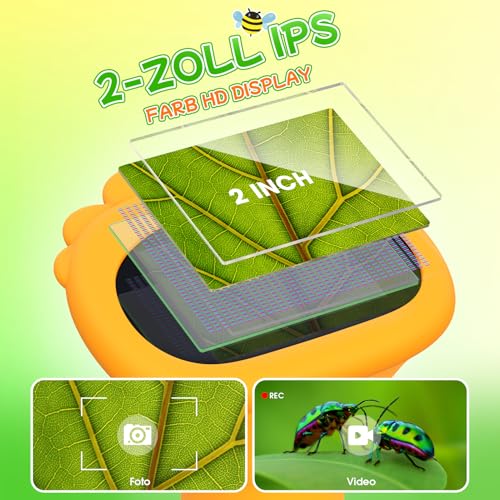 GeschenPark Handheld Kinder Mikroskop Outdoor Entdeckungs Set - 1000x Vergrößerung, 2" HD Display - mit Lernhandbuch & Zubehör - Spielzeug… – Ansicht 2