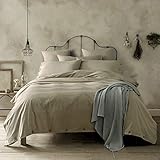 Doffapd Duvet Cover King, Washed Cotton Solid Color Duvet Cover Set with Button Closure - 3 Piece...