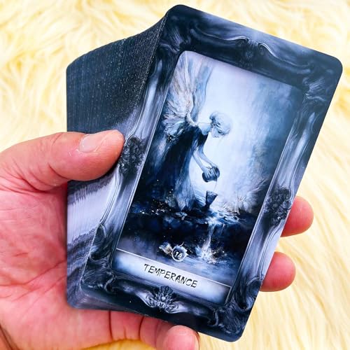 Image of Dark Fantasy Tarot Deck, 78 Gothic Tarot Cards with Guidebook for Beginners, Shadow and Light Divination Deck for Self-Discovery, Spiritual Growth, Meditation and Witchcraft Practice