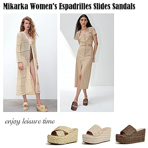 Mikarka XLX0721-COLORFUL-41 Women'S Espadrilles Wedge Slides Platform Sandals Summer High Heels Slippers thumb #1