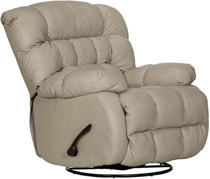 Catnapper Chaise Swivel Glider Recliner in Alabaster Finish