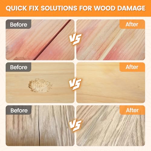 Image of Wood Filler, Wood Repair Kit, 16 Ounce Paintable & Stainable Wood Putty Filler, Wood Scratch Cracks Holes Repair Furniture, Exterior Wood Filler Water Resistant, Wood Putty White oak,