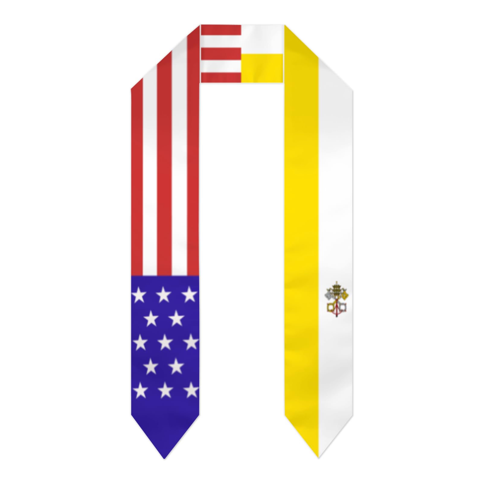 Vatican America Flag Graduation Stole Shawl Sash for Men Women Unisex Adult Double Sided Lightweight Scarf Class of 2025 Graduate Gift for Study Aboard International Students