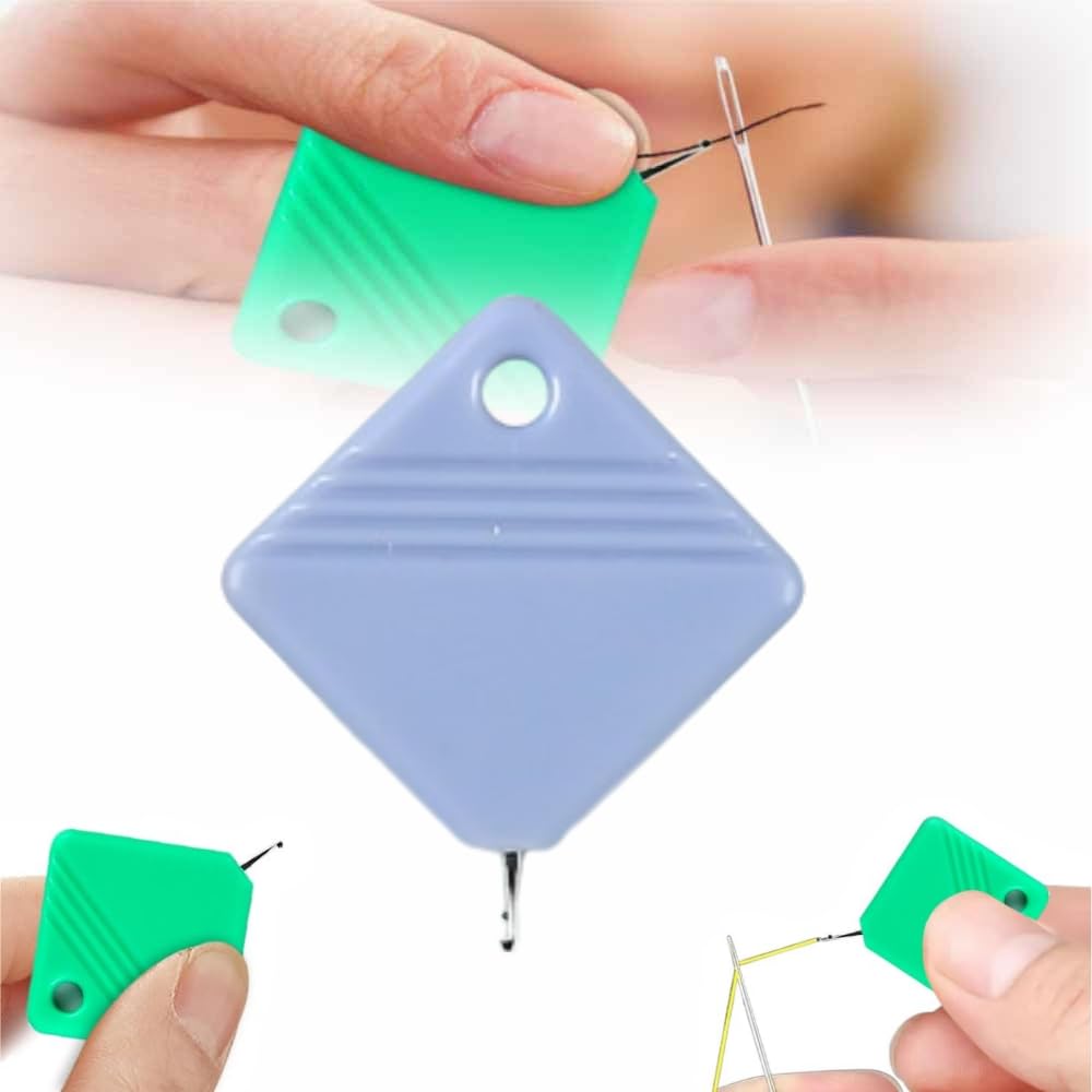 2024 Newest Automatic Needle Threaders for Hand Sewing, Embroidery Floss, Sewing Machine Needle Threader, Sewing Supplies Tool, Fits All Needle Sizes (Light Blue, 1 PCS)