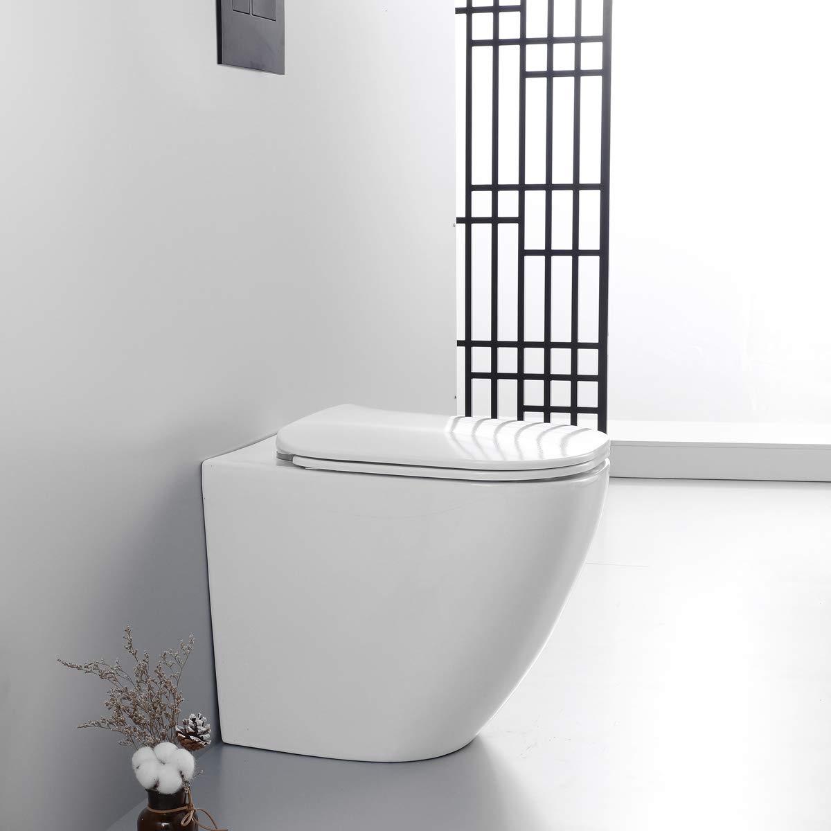 Sanitari bagno a terra filo muro Wc rimless copriwc soft close bidet mod. Nook