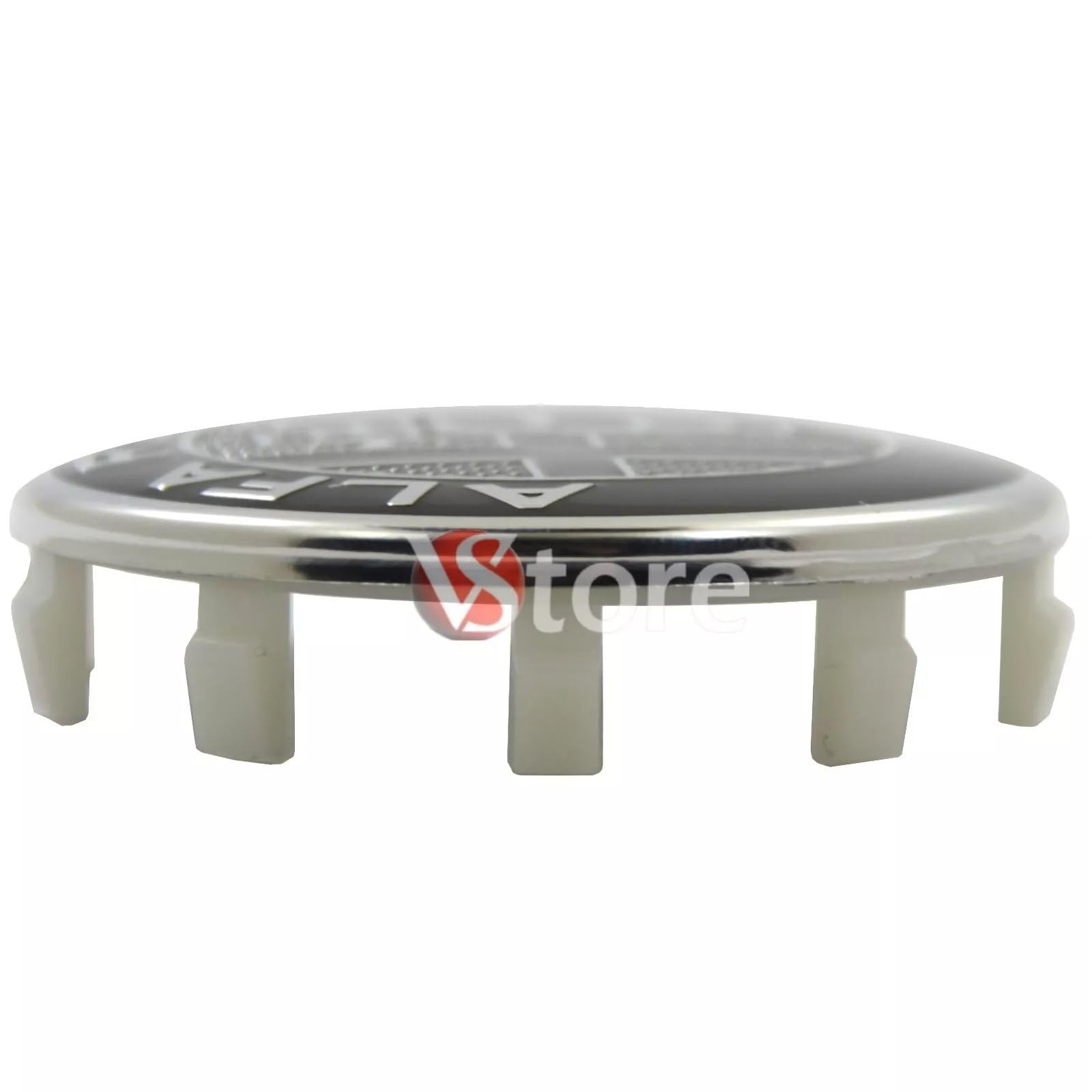 4 Tappi Coprimozzo 60mm Compatibili con ALFA ROMEO Giulietta Giulia 147 159 146 156 Brera Stemma New Black Nero