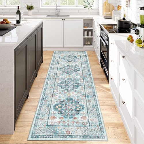 Pauwer Boho Hallway Runner Rug 2x6 Washable Entryway Area Rugs Non Slip Farmhouse Vintage Floor Mat Carpet Runner for Hallways Laundry Room Kitchen Bathroom Bedroom