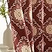 HLC.ME Liam Red and Beige Patterned Curtains - Boho Ogee Ikatt Damask Grommet Curtains - Light Reducing Window Drapes for Bedroom and Living Room, Set of 2 Panels - 52 W x 96 L