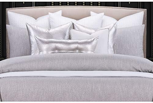 HNU 6 Pieces Glam Duvet Comforter Set King, Opulent Truffle Gray Premium Bedding Elegant Modern Beautiful Decorative Romantic Cozy Comfy Microfiber Zipper Closure