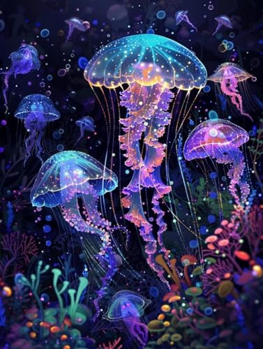 Cuadros para pintar por numeros kit medusa manualidades para relajarse en el salon