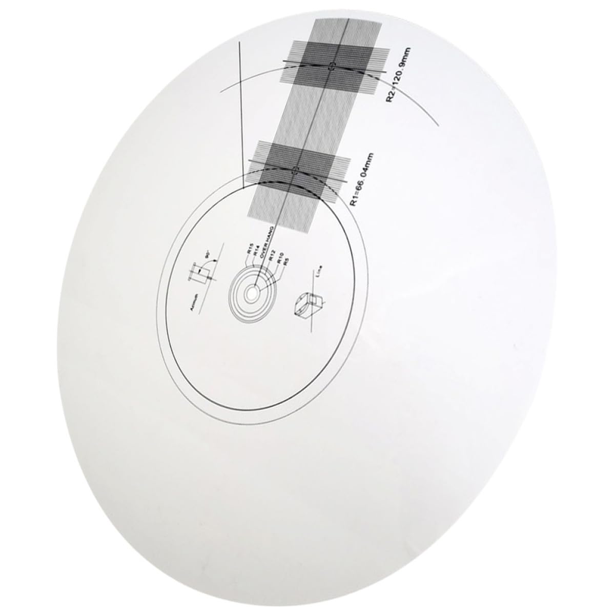 Plattenspieler Kalibrierungsplatte für Vinyl Liebhaber Hochpräzises Leichtes Einstellwerkzeug aus Acryl Tonabnehmer Justierhilfe für Schallplatten