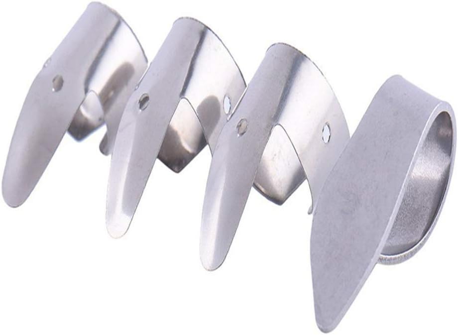8pcs Guitar Finger Pick Silver Stainless Steel Guitar Parts Thumb Pick for Bass Ukulele Electric Guitar