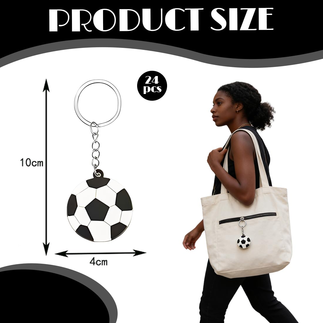Llaveros de PVC con forma de balón de fútbol para bolsos y mochilas