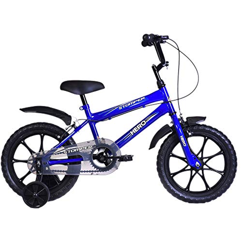 Hero Stomper 16T Steel Single Speed Junior BMX Cycle, 12 Inch (Blue) Ideal for Unisex Youth