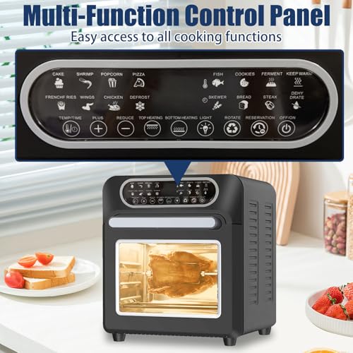 Air Fryer Toaster Oven, Countertop Convection Oven - 1700W Stainless Steel 16QT with Large Capacity, 24 Cooking Functions & Digital Controls for Baking, Roasting, Broiling, Reheating - Image 2