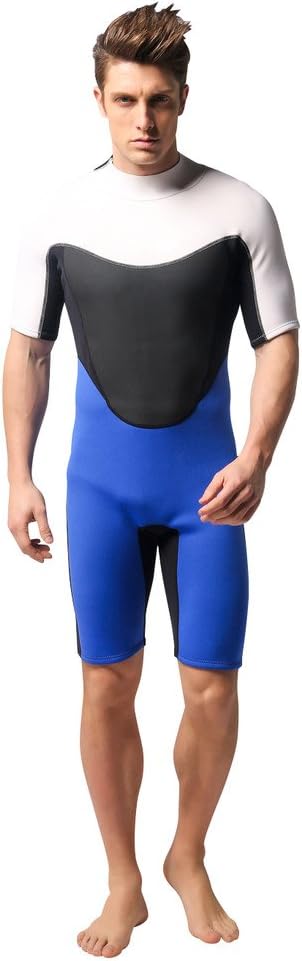 Men's Neoprene Wetsuit 3mm Shorty Triathlon Diving Suit