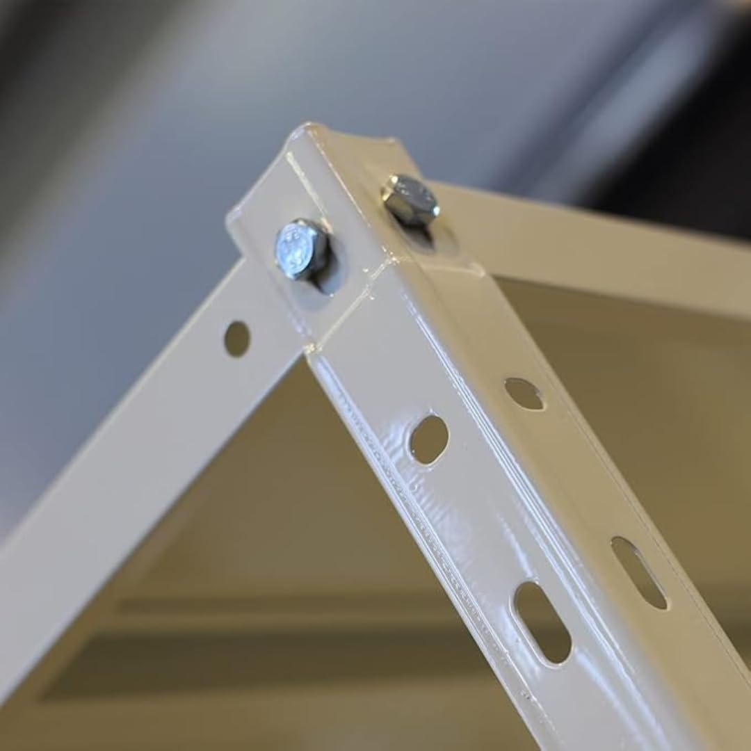 Scaffale in Metallo Verniciato Bianco - 5 Ripiani Regolabili – Dimensioni L100 x P40 cm x H188 - Capacità di Carico 250 kg - Ideale per Garage, Magazzino e Ufficio