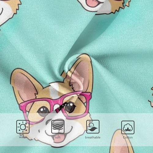 Cotton Toddler Girls Underwear Cute Corgi Dog Bright Green Little Girl Panties Personalized Kids Briefs Undies 2t3