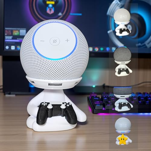 Suporte Alexa Echo Dot 3, 4 e 5, Echo Pop e Echo Max Robert Gamer Video Game Multiuso e outros. Coleção, Decoração Presente. Stand de Mesa