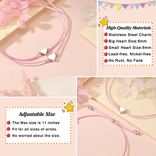 UNGENT THEM Back to School Mother Daughter Bracelets Matcing Heart Charm Wish Bracelets First day of School Gifts for Girls Boys4