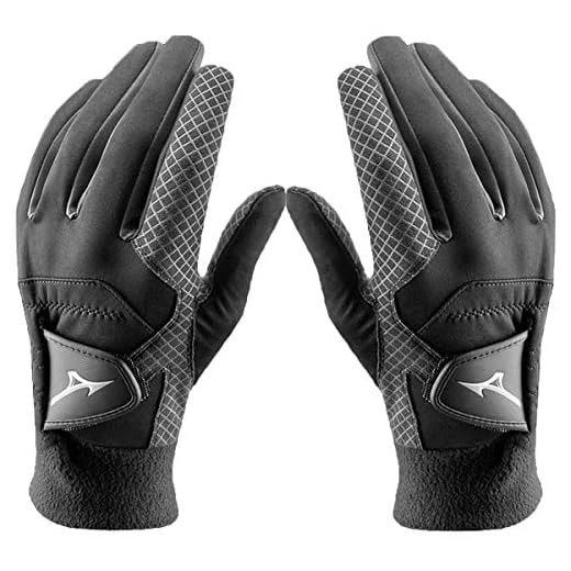 Mizuno Pair of 2018 ThermaGrip Ladies Thermal Playing Golf Gloves Black Medium/Large