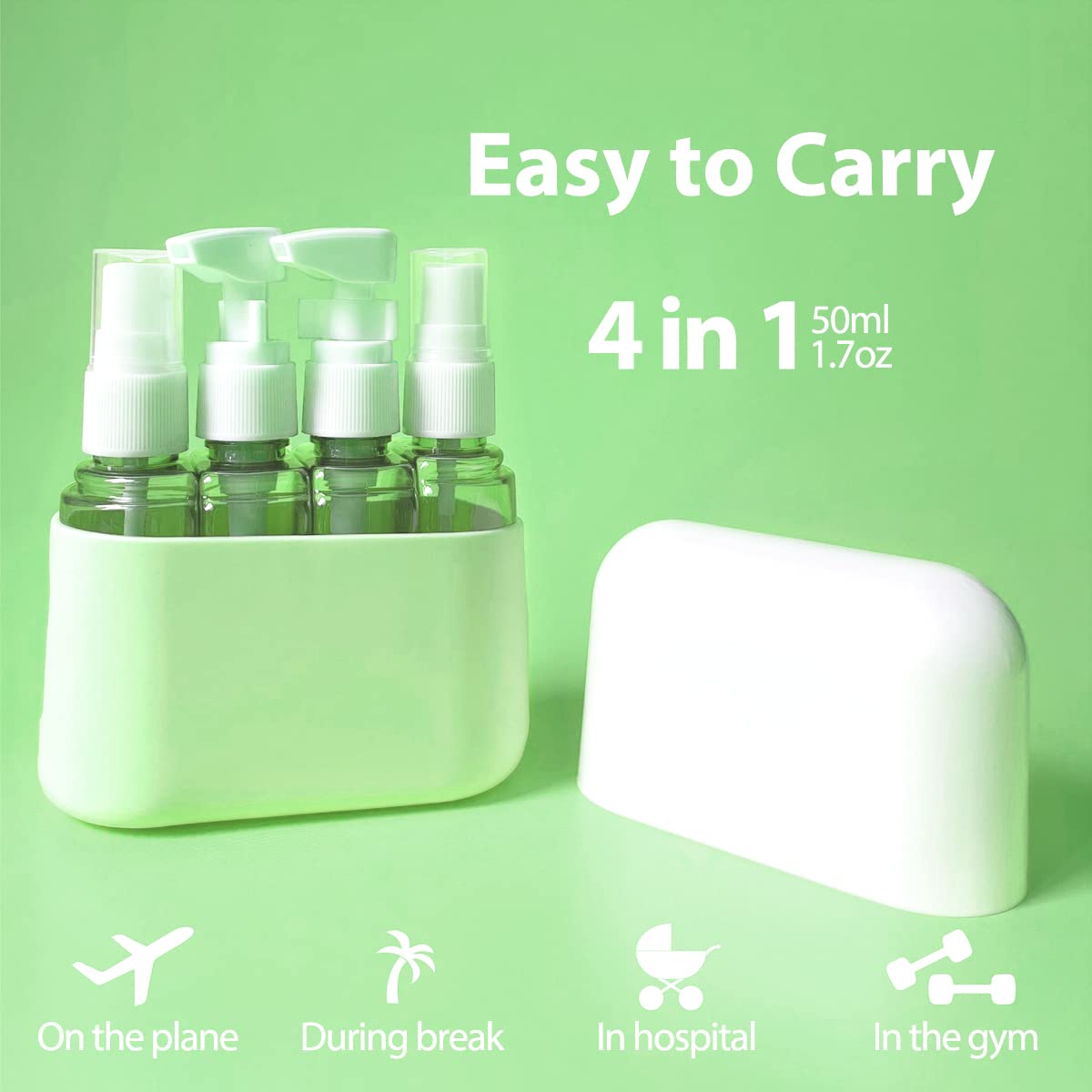 Travel Containers with Labels, TSA Approved, Reusable Cadence Travel Containers, Travel Toiletry Bottles 3