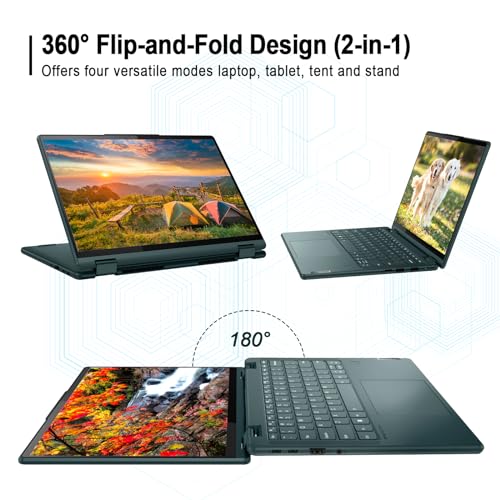 Image of Lenovo Yoga 6 2 in 1 Touchscreen Laptop, 13.3 inch 1920x1200 Display, AMD Ryzen 5 7530U(Beat i7-1255U), 8GB RAM, 512GB SSD, 12.5H Use, Backlit KB, Fingerprint, Wi-Fi 6, Win11 Pro & Office Lifetime License