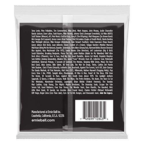 Ernie Ball P02843 Hybrid Slinky Cordes en acier inoxydable, pour basse électrique, calibre 45-105 - Les Beatles, Paul McCartney, John Lennon, RIngo Starr, George Harrison Ernie Ball P02843 Hybrid Slinky Cordes en acier inoxydable, pour basse électrique, calibre 45-105 – Image 3