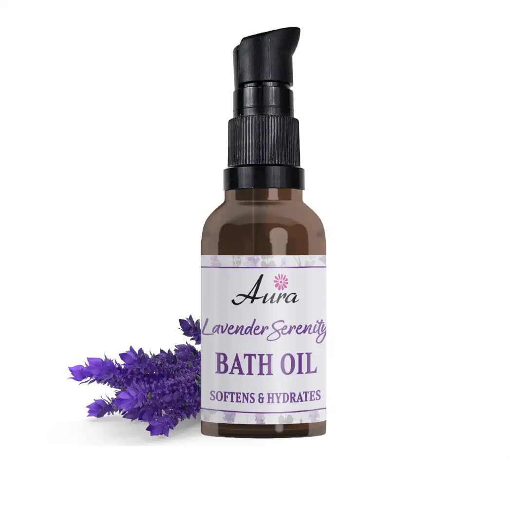 Aura Lavender Serenity Bath Oil | Premium Aromatherapy Body & Bath Oil for Softens & Hydrates Skin | Calming Nighttime Self-Care with Convenient Pump Dispenser / 50ml-image-9