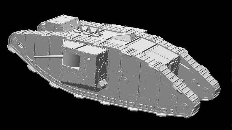 Masterbox British Male Mk II Tank Kit Modelo 1/72 miniatura 3