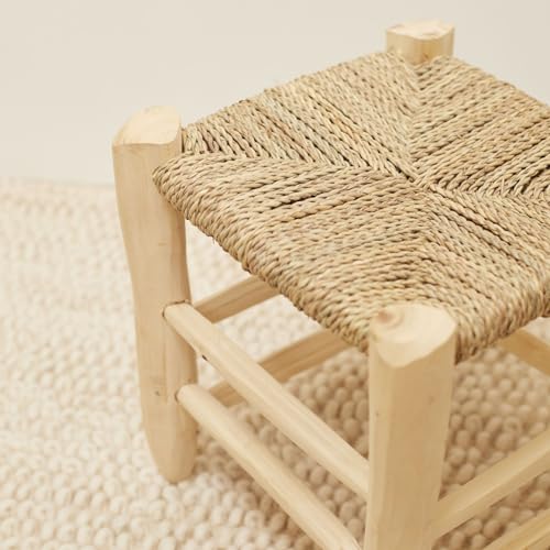 Tabouret naturel 30 cm, petit meuble en bois polyvalent - 5