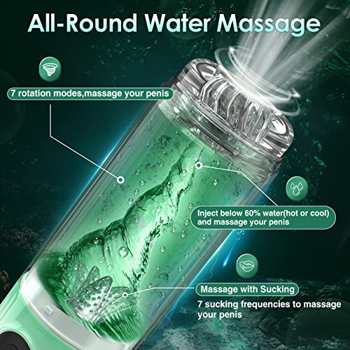 Image of jodiyece Male Masturbator Penis Pump - Male Sex Toys for Men Sex Toy Pocket Pussies 7 Thrusting Rotating Vibrating Sucking Licking Stroker Adult Toys Vacuum Pumps & Enlargers LCD APP (Blue)
