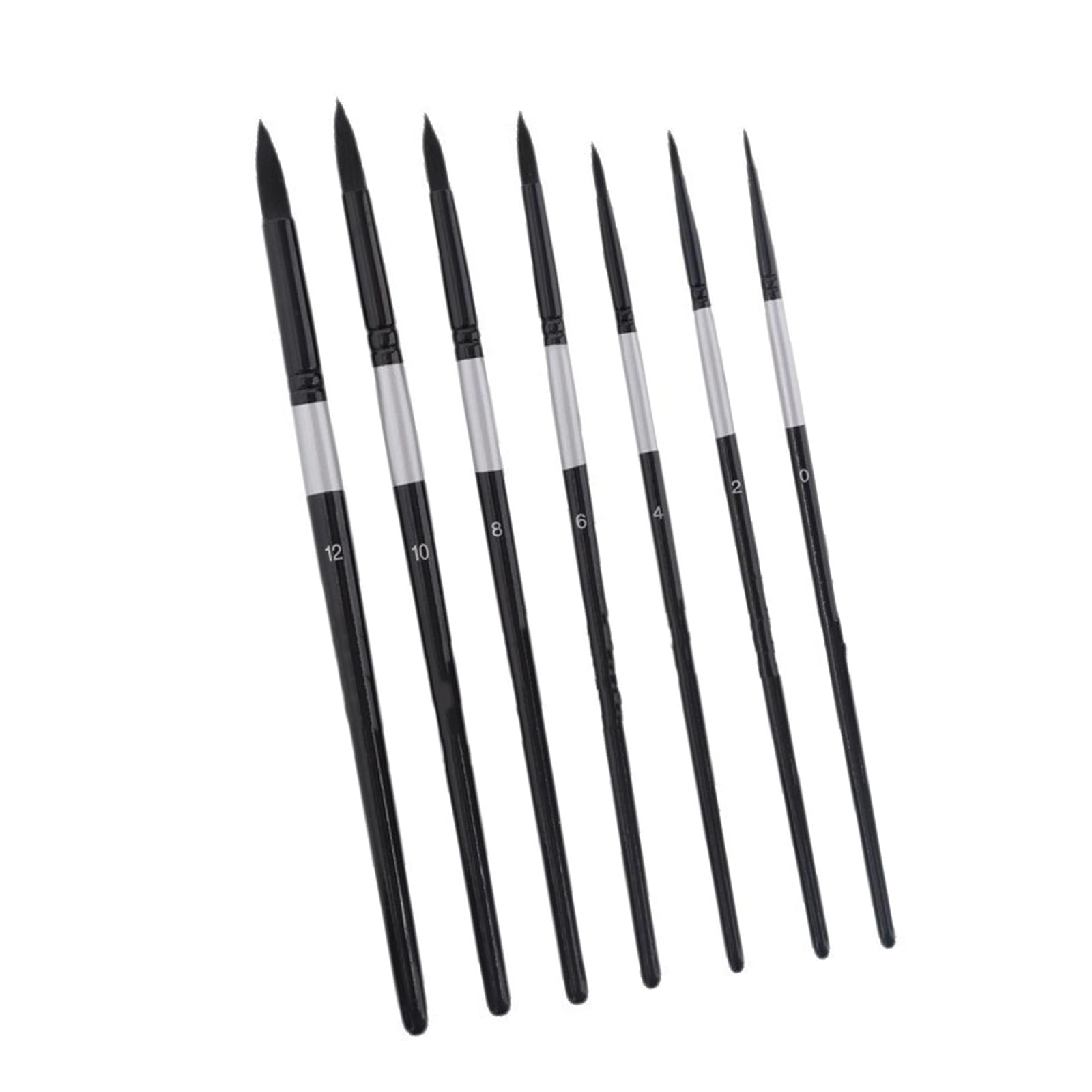 7Pcs Artist Paint Brushes with Round Tip Wooden Handle Soft Bristles Brushes for Painting Sketching Fine Line Drawing Fine Detail Paint