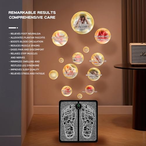 Portable MHD TENS Foot Massager for Plantar Fasciitis &#038; Neuropathy Pain Relief &#8211; Deep Tissue Electric Muscle Stimulator, Adjustable Intensity, Lightweight Design for Home, Travel, Office Use