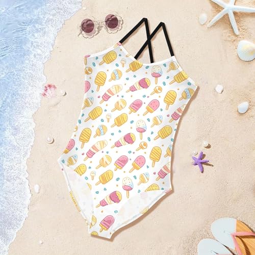 Yuiboo Girl Swimsuit Toddler Girl Bathing Suit Swimsuits for Teen Girls Girls' Swimwear Ice Cream 6