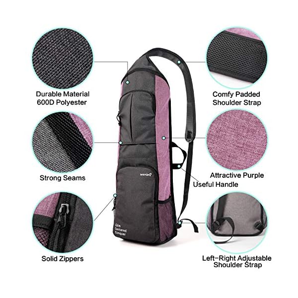 WARRIOR2 Yoga Mat Bags for Women & Men Fits 1/2" Thick Mat, Travel Yoga Backpack With Mat Holder, Large Pockets for Accessories & Water Bottles | Zipper Yoga Mat Bag Carrier