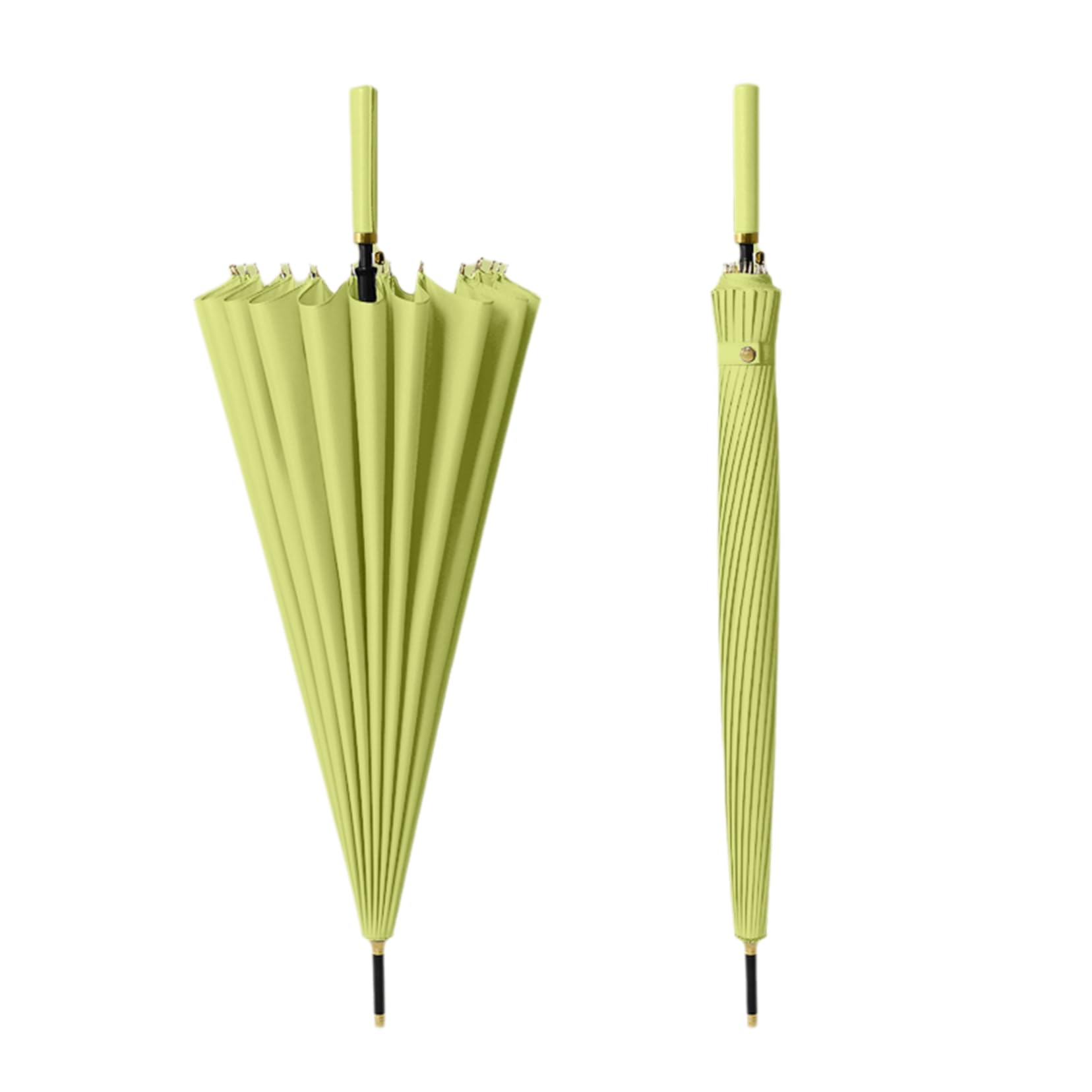 Parasol golfowy 117 cm automatyczne otwieranie, 24 żebra, prosty uchwyt, uchwyt ze skóry PU, idealny do biznesu, wędkowania, na kemping i do użytku na zewnątrz