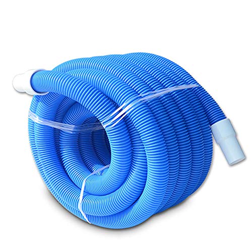 Heavy Duty In-ground Pool Vacuum Hose with Swivel Cuff, Vacuum Pipe, Suction Hose, Blue Threaded Self-floating Tube, Pool Cleaning Tool